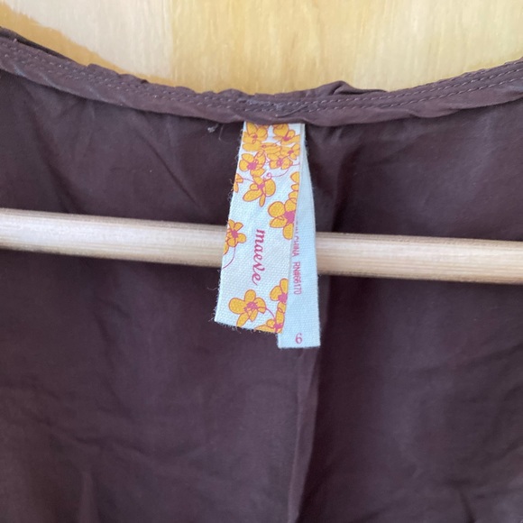 Maeve 100% silk chocolate brown midi dress (pre-owned) - Picture 6 of 8